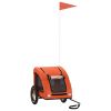 Pet Bike Trailer Orange Oxford Fabric and Iron